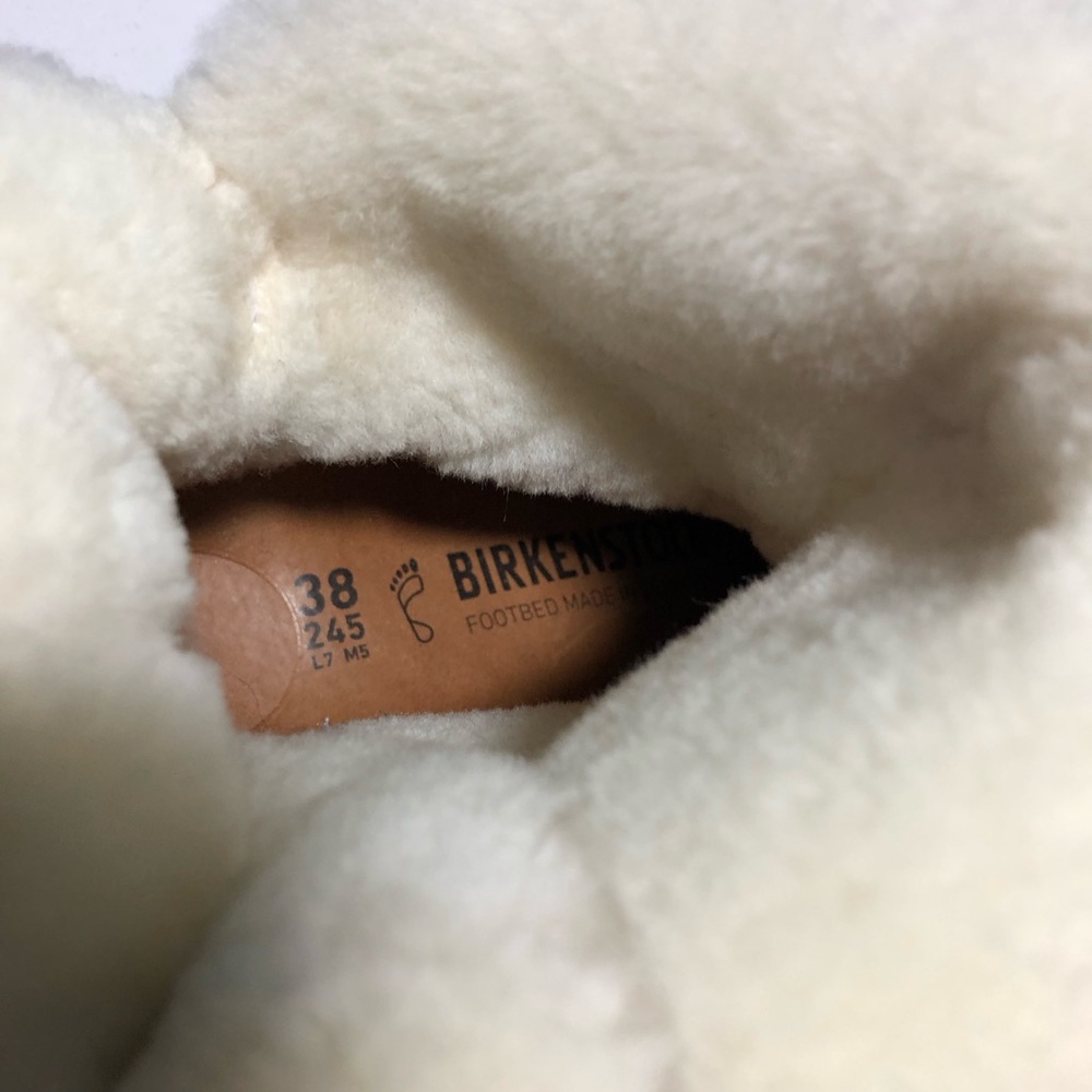Birkenstock Uppsala Shearling Suede Leather boots gray taupe shearling lining 38 - Picture 12 of 13